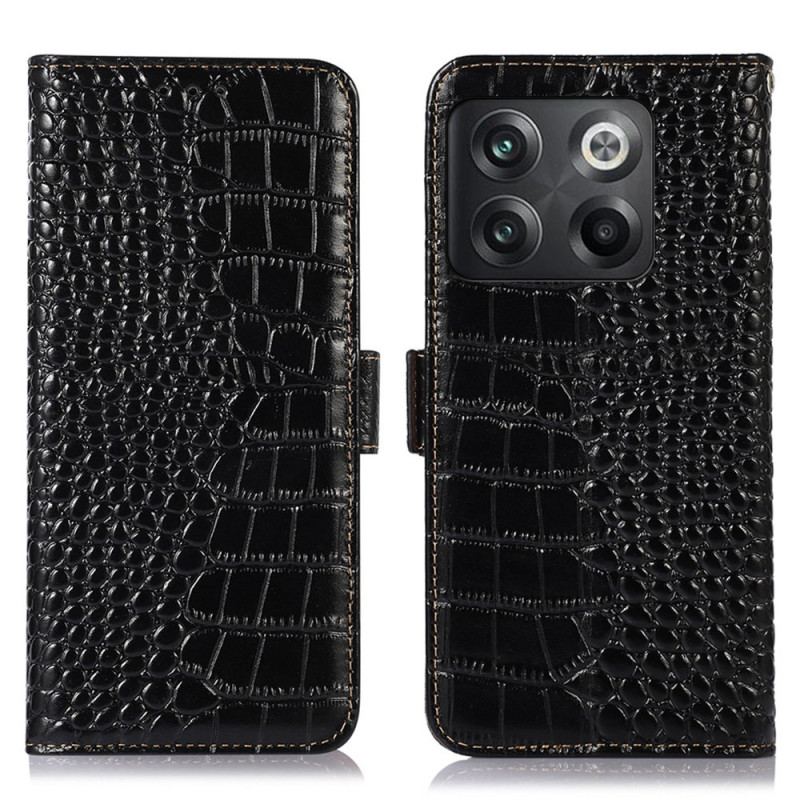 Flip Cover OnePlus 10T 5G Crocodile Style Rfid