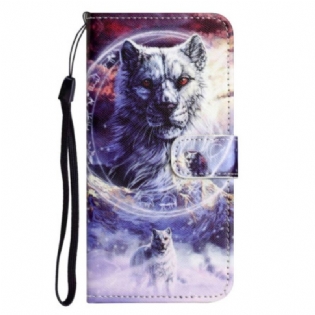 Flip Cover OnePlus 10T 5G Med Snor Lanyard Wolf