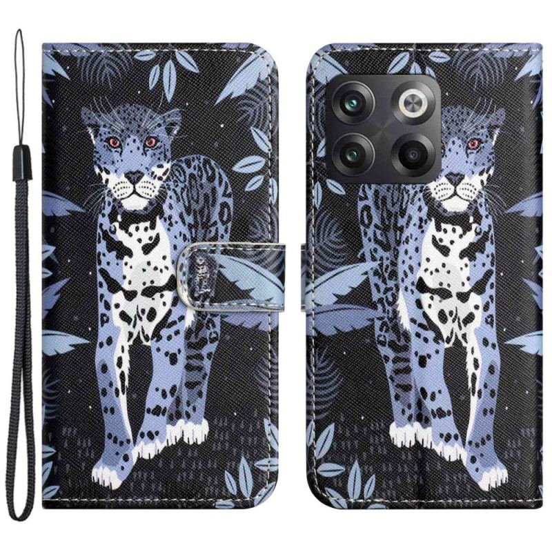 Flip Cover OnePlus 10T 5G Med Snor Strappy Leopard