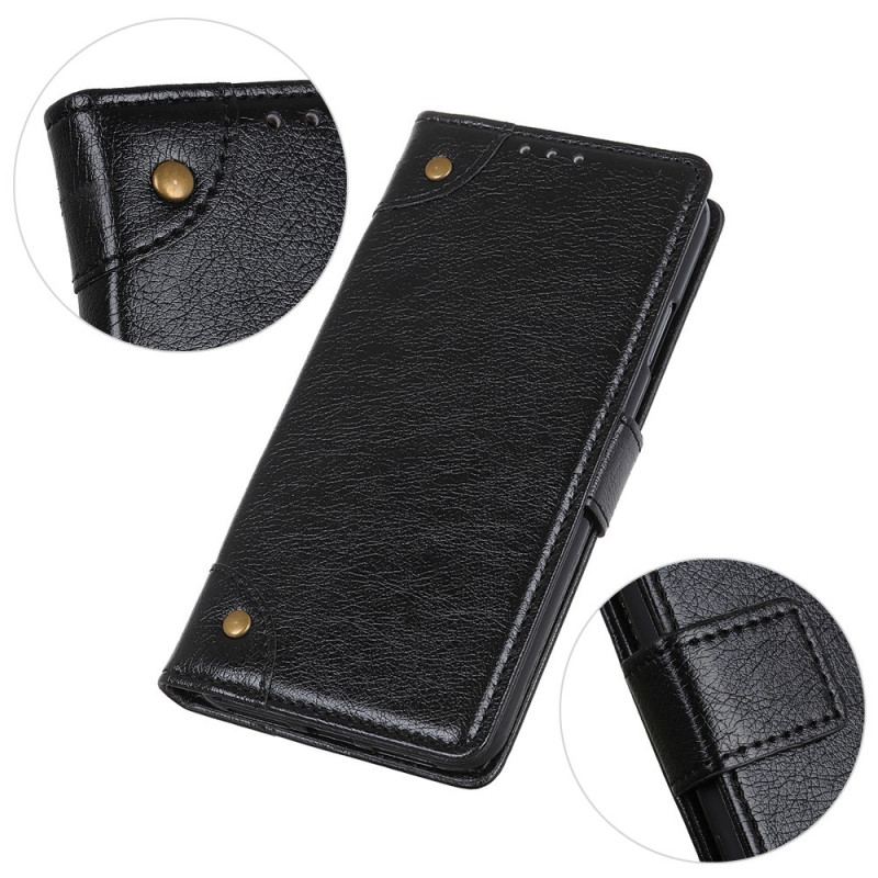 Flip Cover OnePlus 10T 5G Style Nappa Læder Vintage Nitter