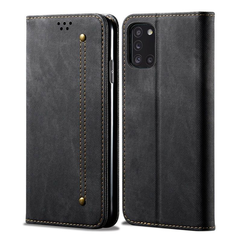 Cover Samsung Galaxy A31 Flip Cover Denim Stof