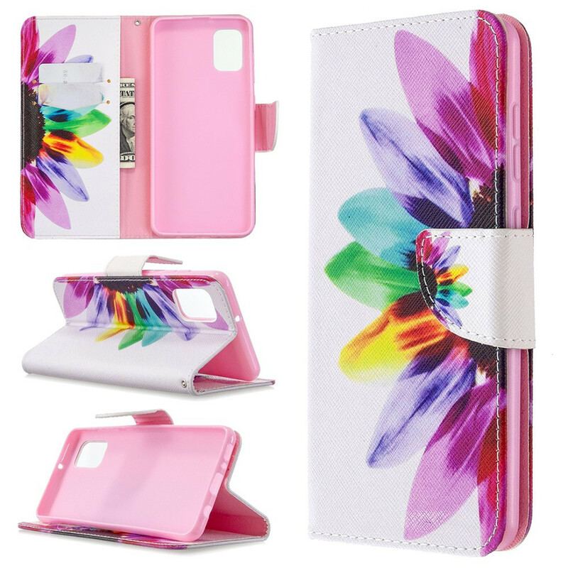 Flip Cover Samsung Galaxy A31 Akvarel Blomst