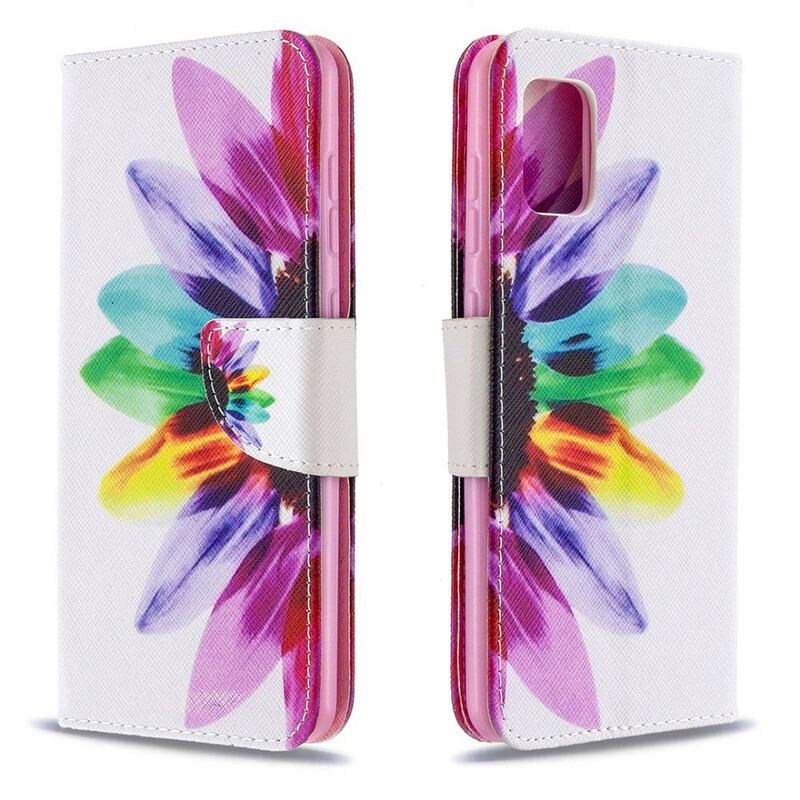 Flip Cover Samsung Galaxy A31 Akvarel Blomst