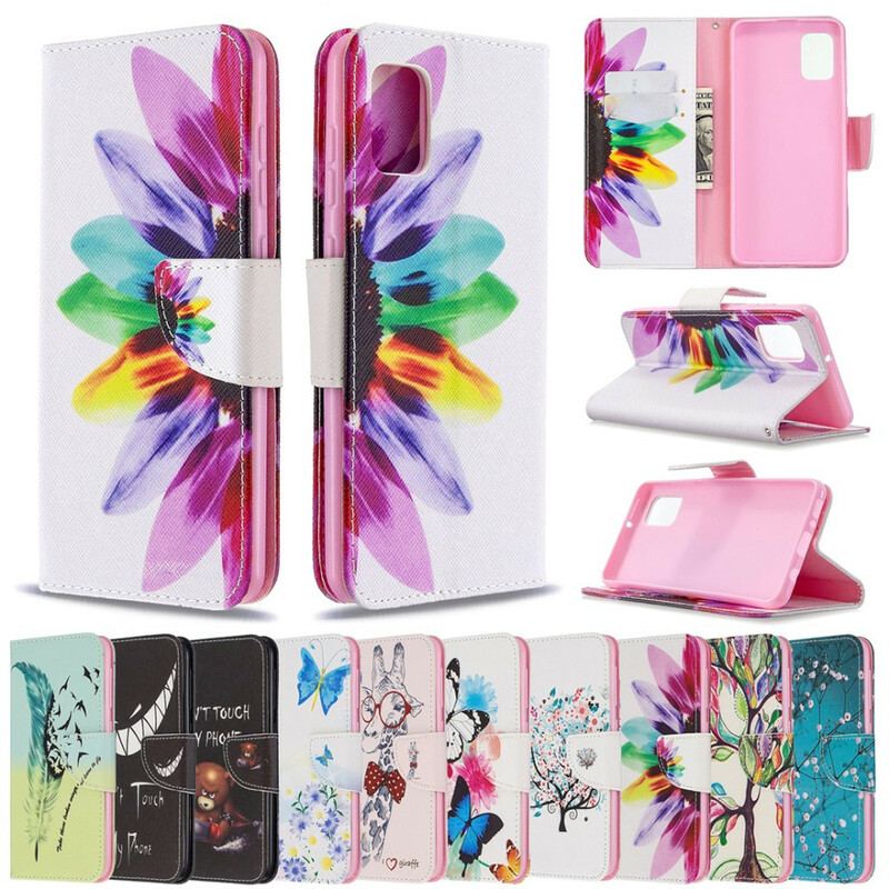 Flip Cover Samsung Galaxy A31 Akvarel Blomst