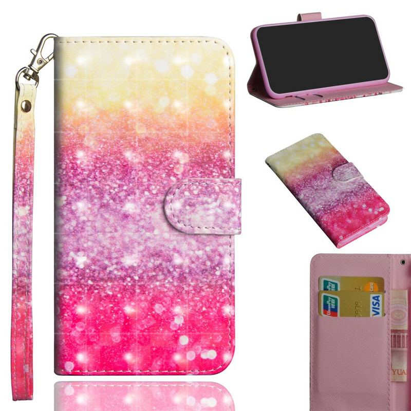 Flip Cover Samsung Galaxy A31 Magenta Glitter Gradient