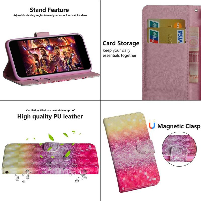 Flip Cover Samsung Galaxy A31 Magenta Glitter Gradient