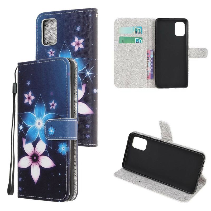 Flip Cover Samsung Galaxy A31 Med Snor Lunar Strap Blomster