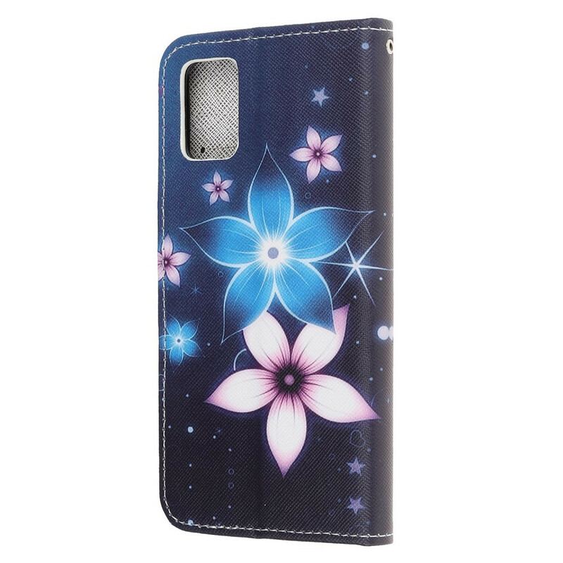 Flip Cover Samsung Galaxy A31 Med Snor Lunar Strap Blomster