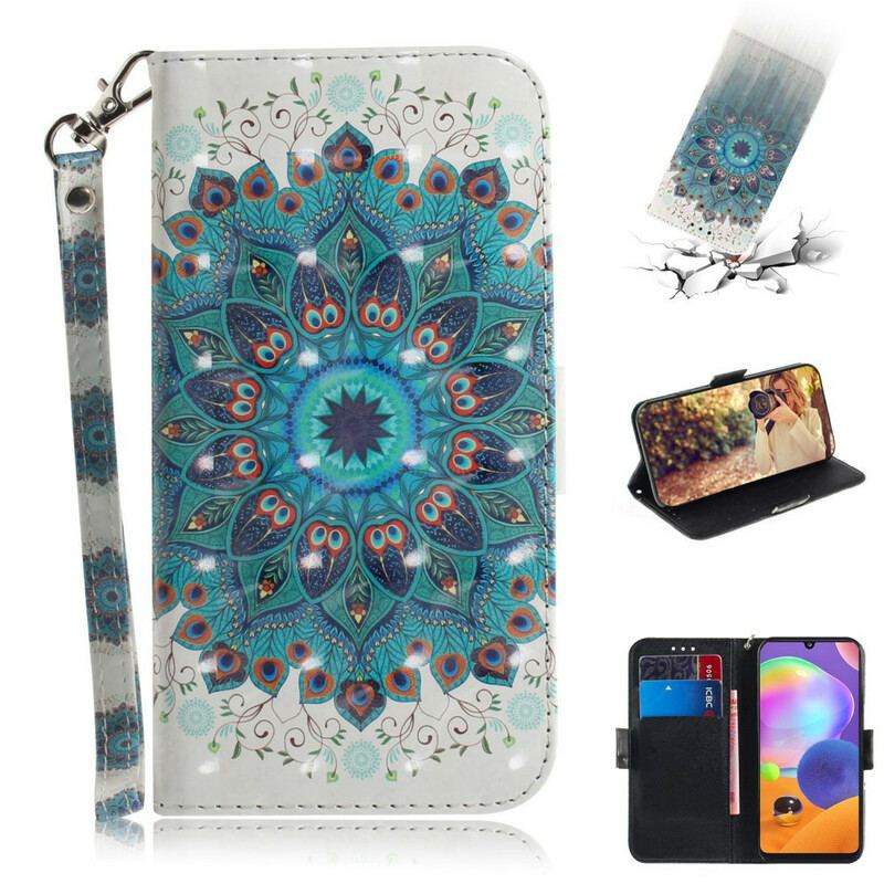 Flip Cover Samsung Galaxy A31 Med Snor Mesterlig Mandala Med Rem