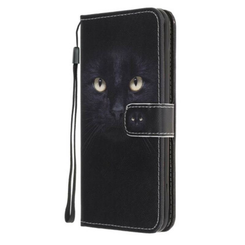 Flip Cover Samsung Galaxy A31 Med Snor Strappy Black Cat Eyes