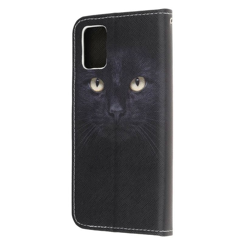 Flip Cover Samsung Galaxy A31 Med Snor Strappy Black Cat Eyes