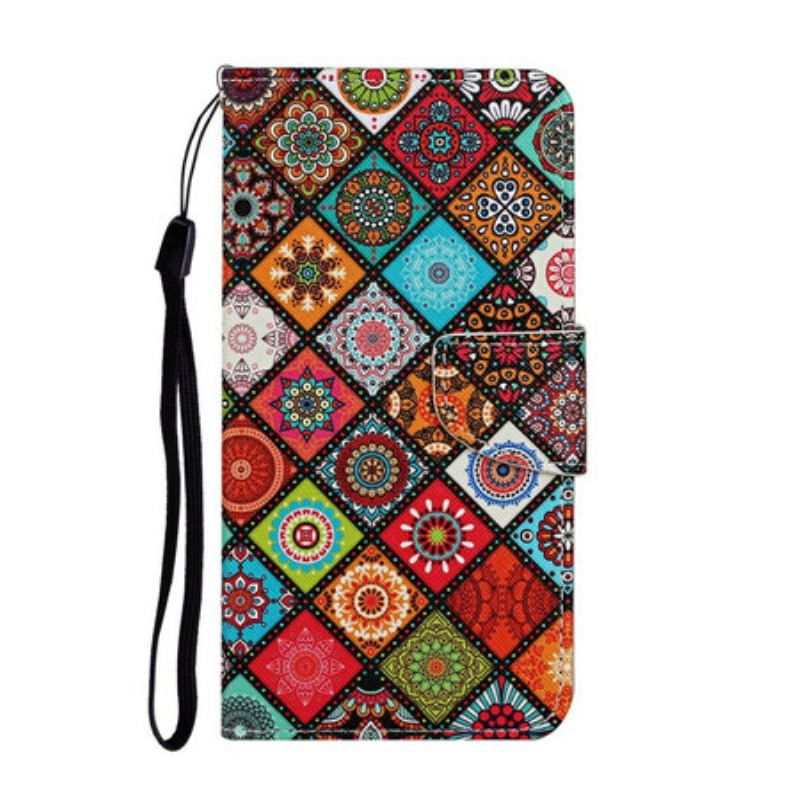 Flip Cover Samsung Galaxy A31 Patchwork Mandalaer Med Snor