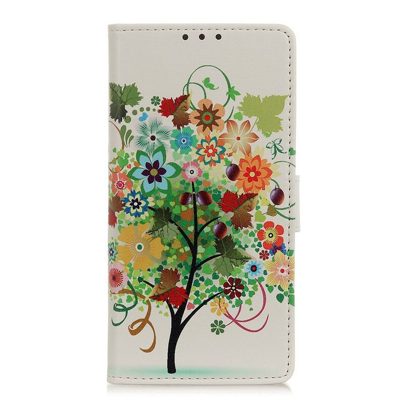 Læder Cover Samsung Galaxy A31 Blomstrende Træ