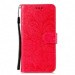 Læder Cover Samsung Galaxy A31 Med Snor Rem Tribal Flowers