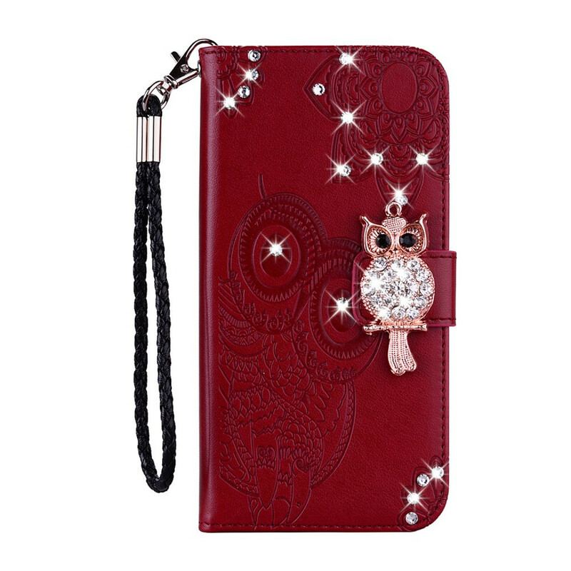 Læder Cover Samsung Galaxy A31 Ugle Mandala Og Charm