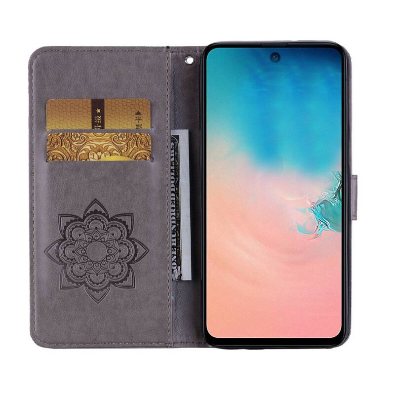 Læder Cover Samsung Galaxy A31 Ugle Mandala Og Charm