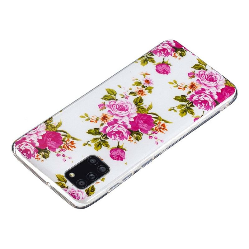 Mobilcover Samsung Galaxy A31 Fluorescerende Liberty-blomster