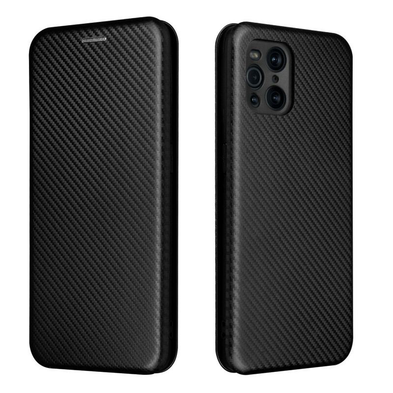 Cover Oppo Find X3 Pro Flip Cover Farvet Carbon Silikone