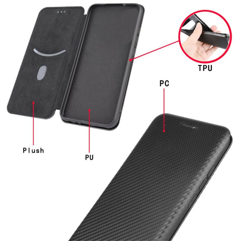 Cover Oppo Find X3 Pro Flip Cover Farvet Carbon Silikone