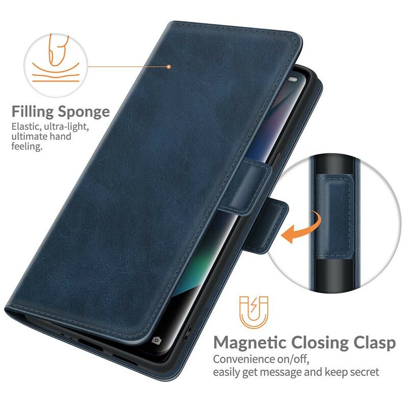 Flip Cover Oppo Find X3 Pro Læder Cover Klassisk Dobbeltklap