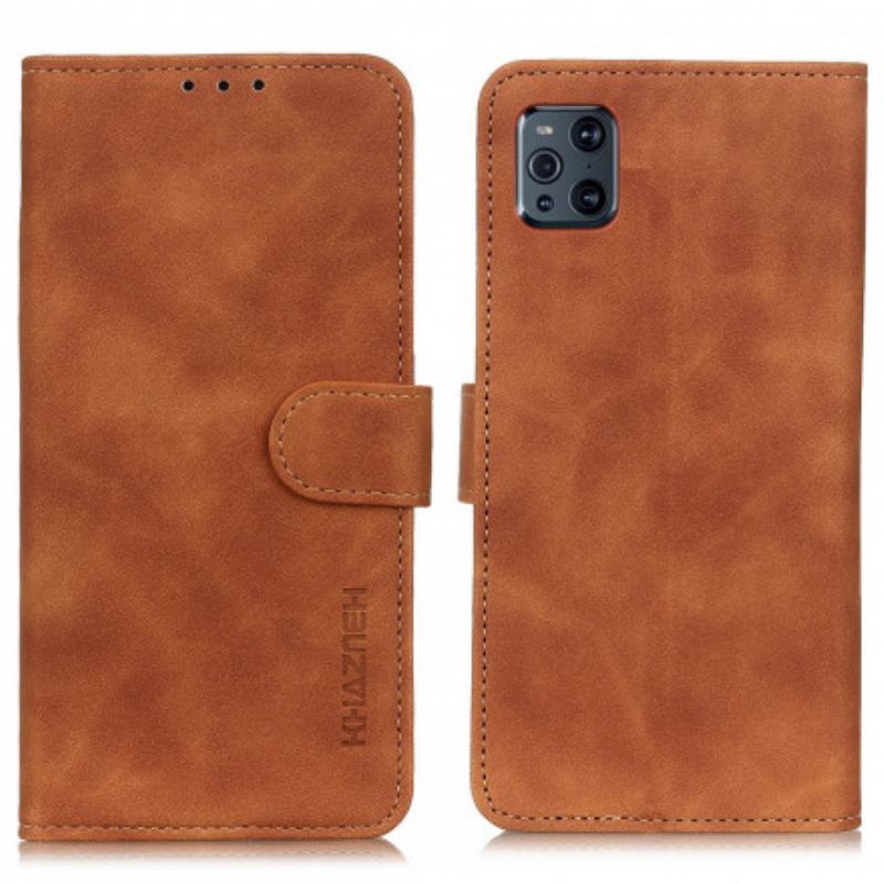 Flip Cover Oppo Find X3 Pro Mat Vintage Lædereffekt Khazneh