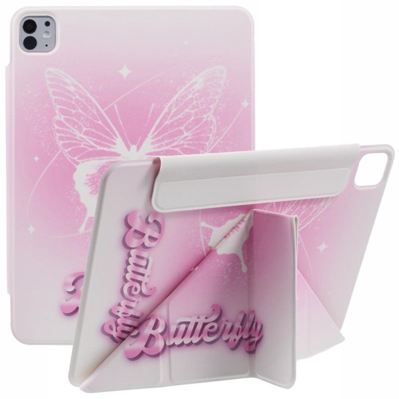 Flip Cover Til iPad Pro 13 (2024) Origami Pink Sommerfugl