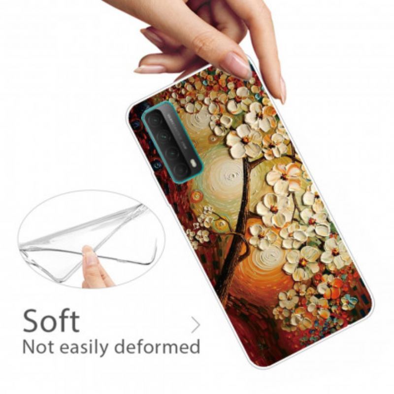 Cover Huawei P Smart 2021 Fleksible Blomster