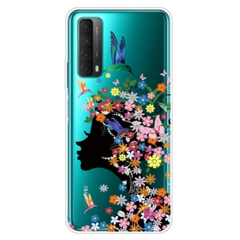 Cover Huawei P Smart 2021 Gennemsigtig Blomsterpige