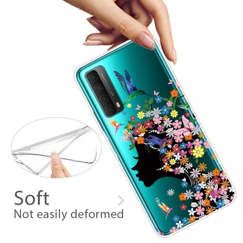 Cover Huawei P Smart 2021 Gennemsigtig Blomsterpige