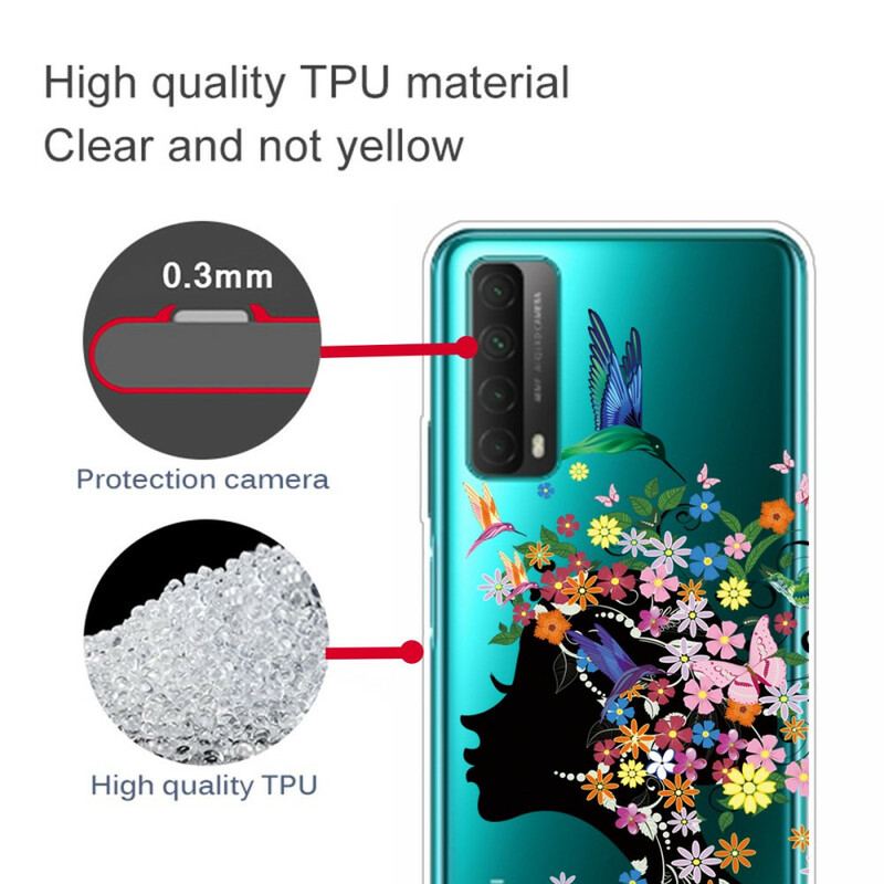 Cover Huawei P Smart 2021 Gennemsigtig Blomsterpige