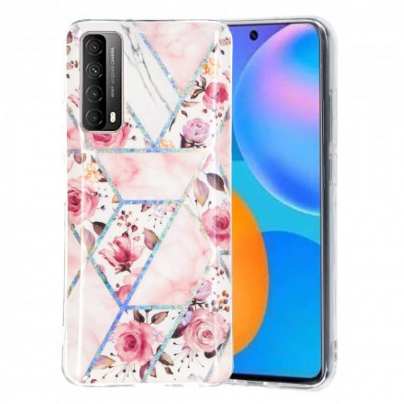 Cover Huawei P Smart 2021 Marmorerede Blomster