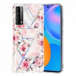 Cover Huawei P Smart 2021 Marmorerede Blomster