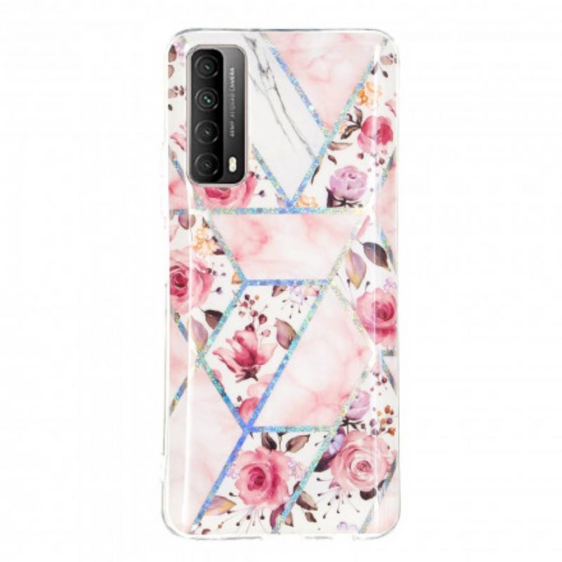 Cover Huawei P Smart 2021 Marmorerede Blomster