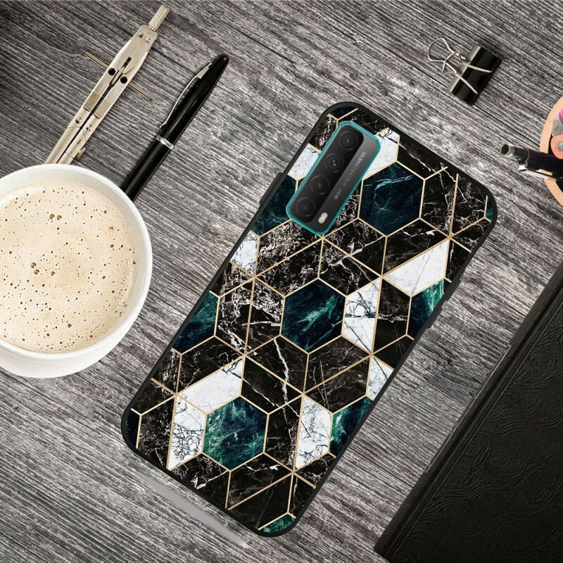 Cover Huawei P Smart 2021 Mørk Geometri Marmor