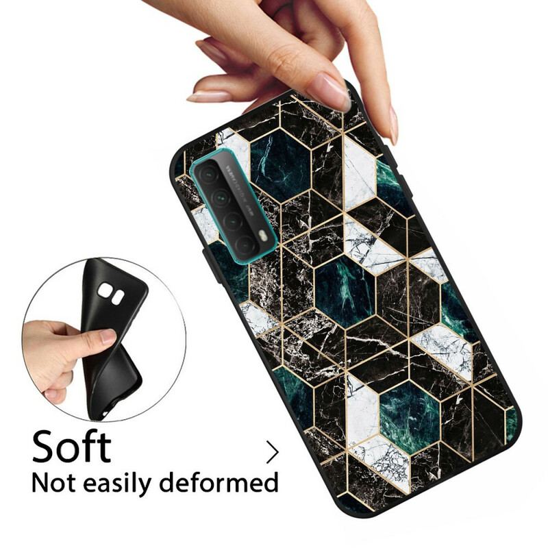 Cover Huawei P Smart 2021 Mørk Geometri Marmor