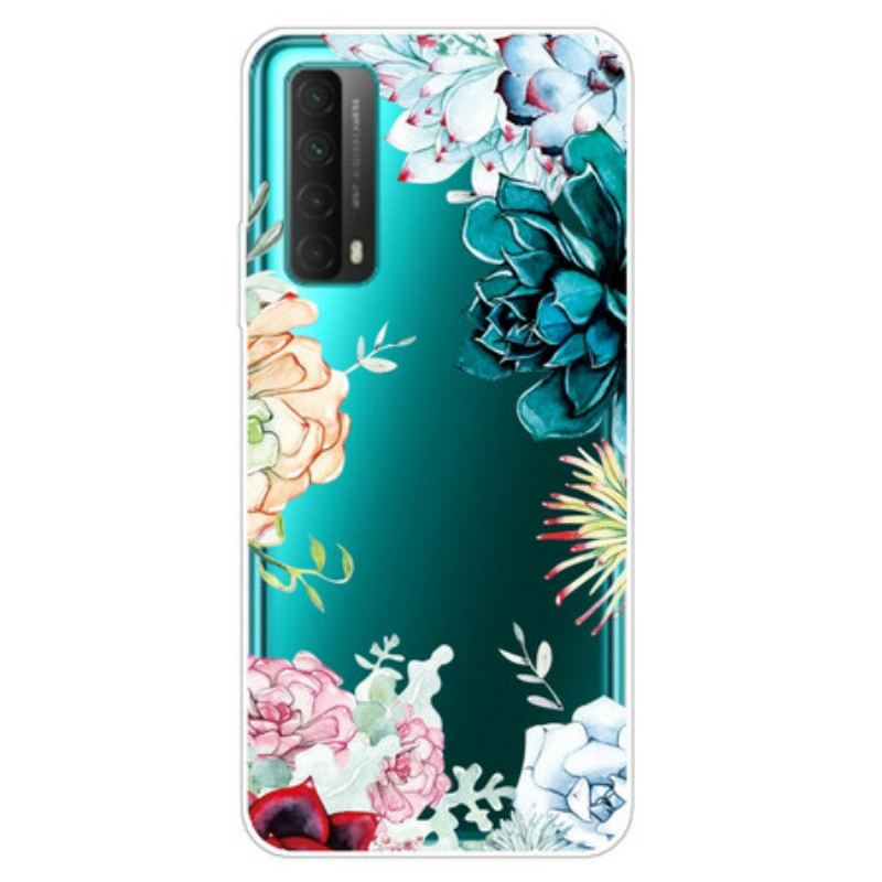 Cover Huawei P Smart 2021 Sømløse Akvarelblomster