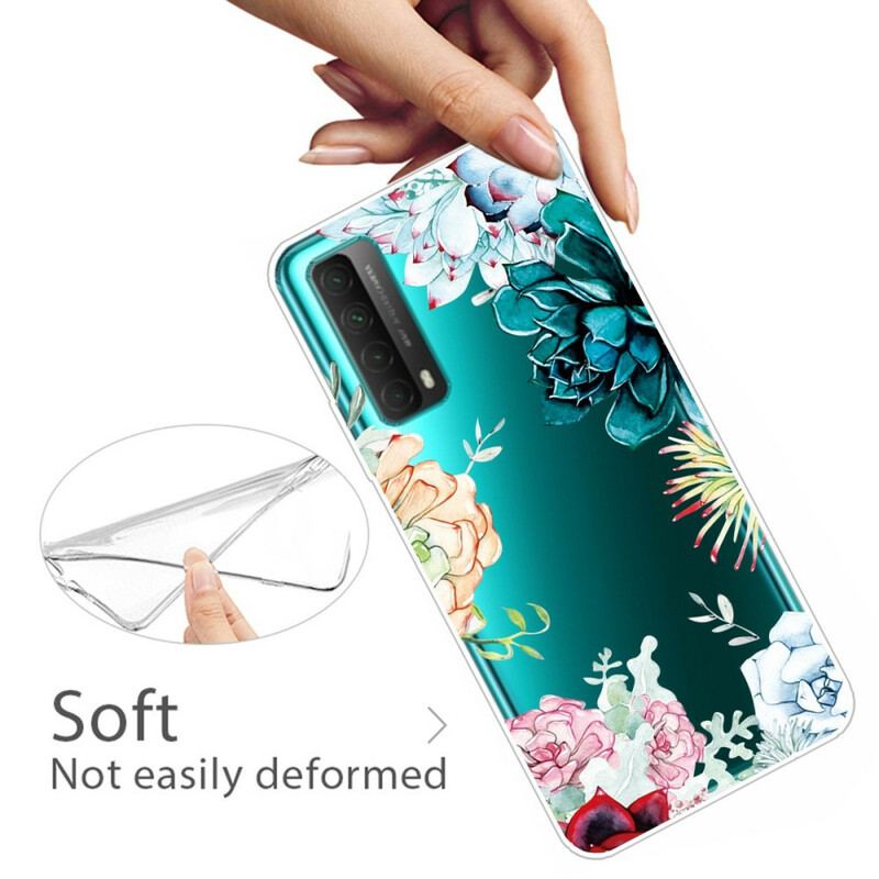 Cover Huawei P Smart 2021 Sømløse Akvarelblomster