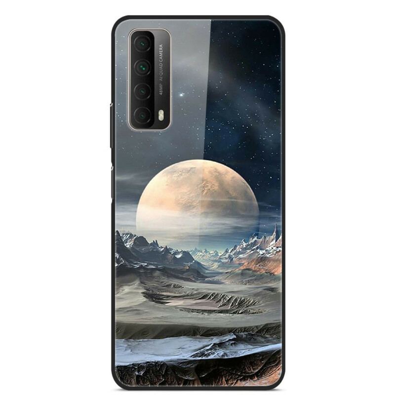 Cover Huawei P Smart 2021 Space Moon Hærdet Glas