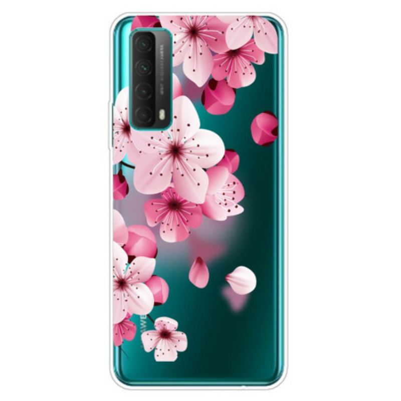 Cover Huawei P Smart 2021 Store Lyserøde Blomster