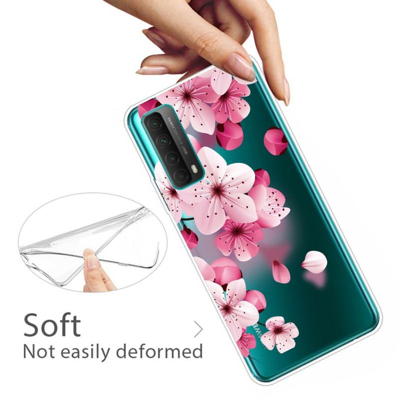 Cover Huawei P Smart 2021 Store Lyserøde Blomster