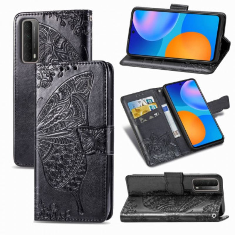 Flip Cover Huawei P Smart 2021 Halve Sommerfugle