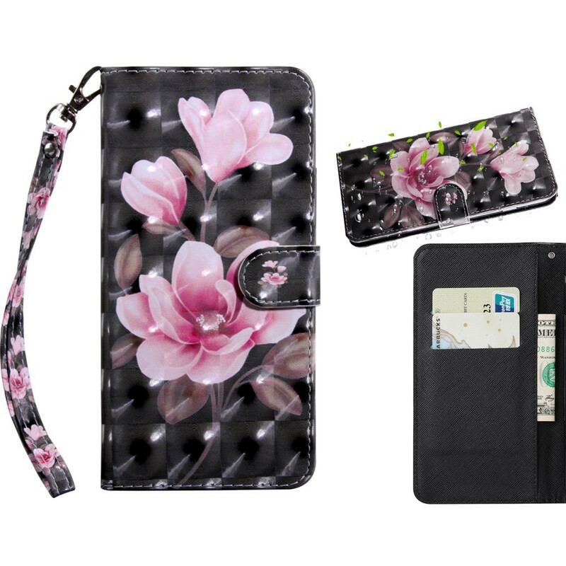 Flip Cover Huawei P Smart 2021 Lys Plet Blomster Blomstrer