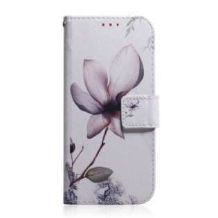 Flip Cover Huawei P Smart 2021 En Lyserød Blomst