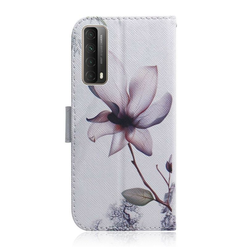 Flip Cover Huawei P Smart 2021 En Lyserød Blomst