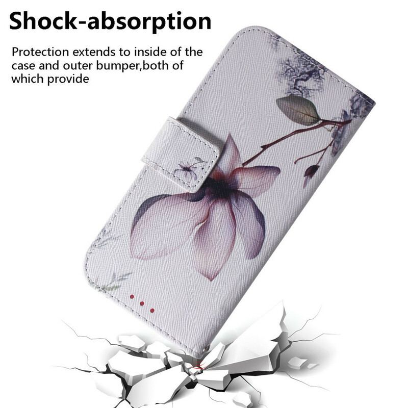 Flip Cover Huawei P Smart 2021 En Lyserød Blomst