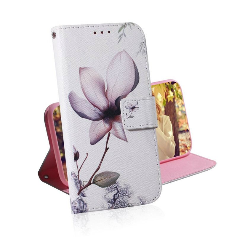 Flip Cover Huawei P Smart 2021 En Lyserød Blomst