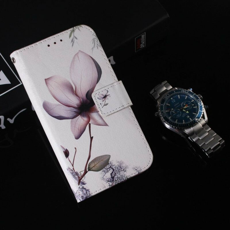 Flip Cover Huawei P Smart 2021 En Lyserød Blomst