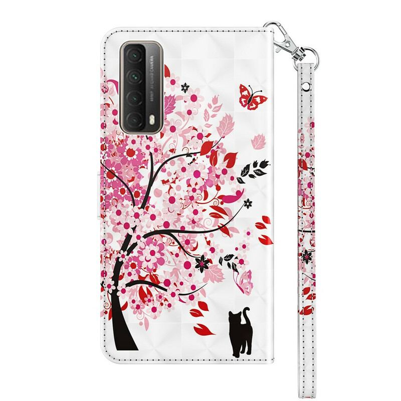 Flip Cover Huawei P Smart 2021 Lyserødt Træ