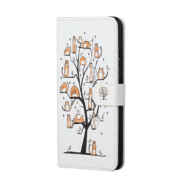 Flip Cover Huawei P Smart 2021 Med Snor Funky Cats Med Rem