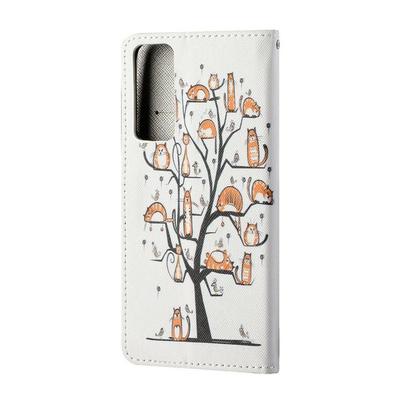 Flip Cover Huawei P Smart 2021 Med Snor Funky Cats Med Rem